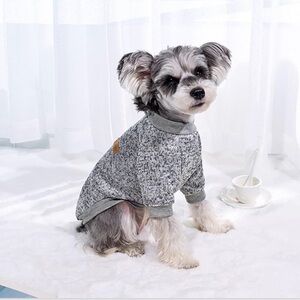 2/$10 Dog Fleece Soft Warm Coat Puppy Pet Knitwear Clothes Outfit Gray size- XS